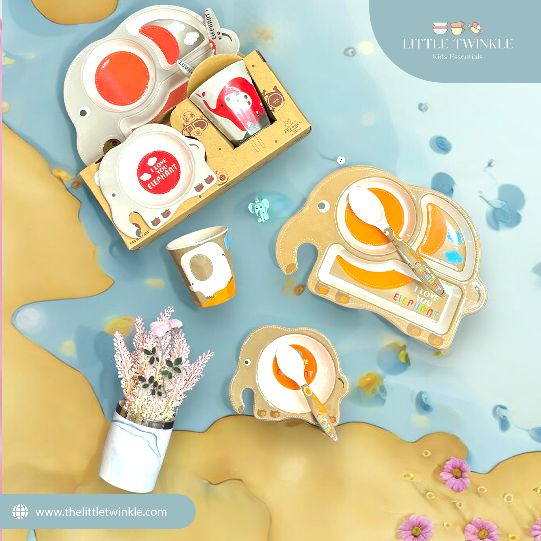 Twinkle "I Love You Elephant" Baby Dining Set