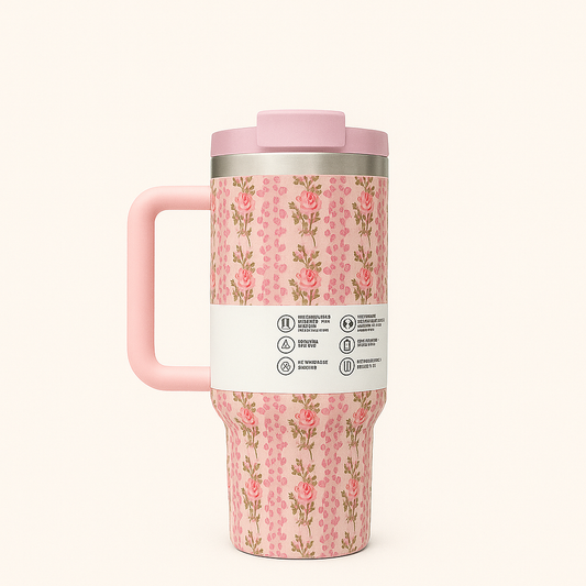 Stanley LoveShackFancy Vintage Rose Stripe Quencher H2.0 Tumbler Cup – 40oz