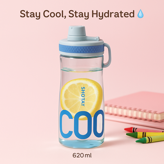 Shotay Ultra Fine Clarity Water Bottle – 620ml BPA-Free, Anti-Fall Holder
