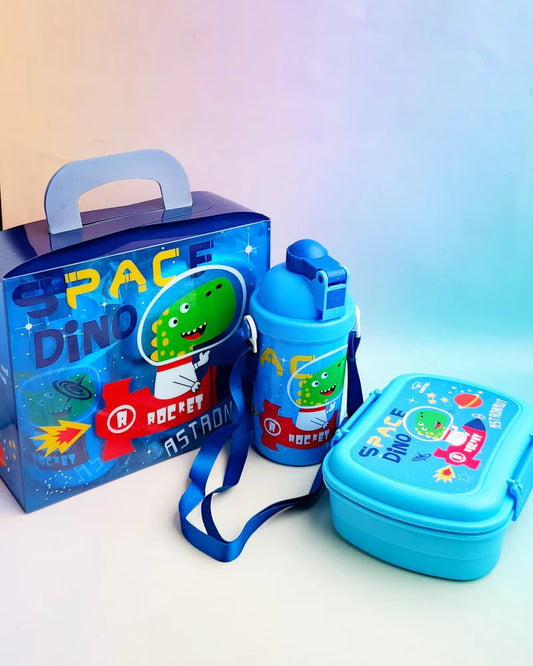 Astronaut Dino Space Lunch Box & Water Bottle Combo Set - ( 3 in 1 )